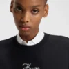 Sweatshirt mit Glitzer-Logo aus Baumwollfrottee