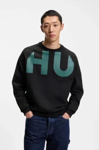 Sweatshirt mit großem Logo aus Baumwolljersey