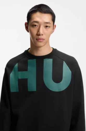 Sweatshirt mit großem Logo aus Baumwolljersey