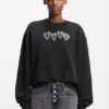 Sweatshirt mit Herz-Logo aus Baumwollfrottee