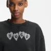 Sweatshirt mit Herz-Logo aus Baumwollfrottee