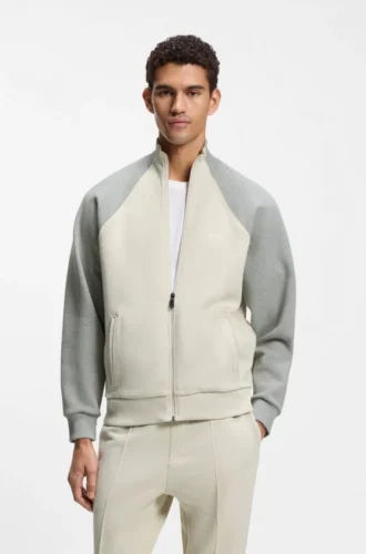 Sweatshirt mit Kontrastpaspel aus Baumwollmischung