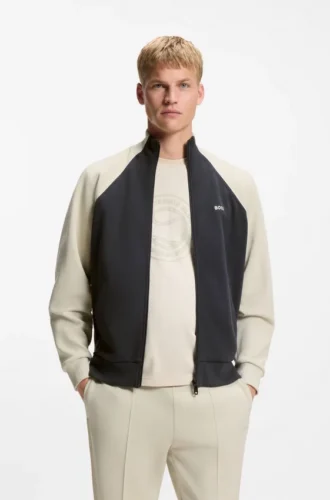 Sweatshirt mit Kontrastpaspel aus Baumwollmischung