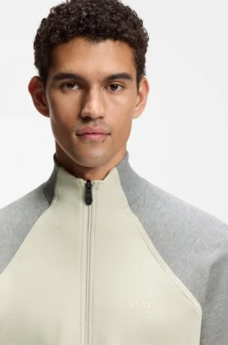 Sweatshirt mit Kontrastpaspel aus Baumwollmischung