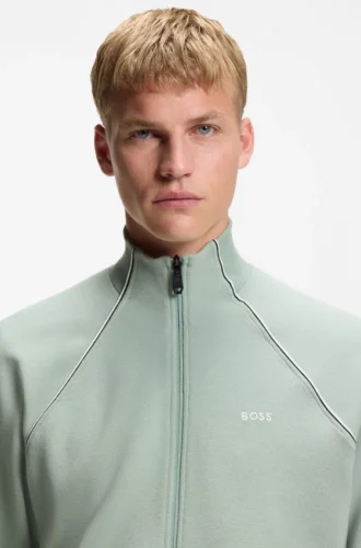 Sweatshirt mit Kontrastpaspel aus Baumwollmischung