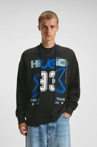 Sweatshirt mit Lagen-Effekt aus Baumwollfrottee