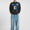 Sweatshirt mit Lagen-Effekt aus Baumwollfrottee