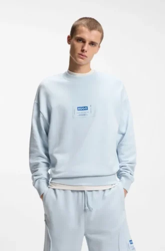Sweatshirt mit Logo-Etikett aus einer Baumwollmischung