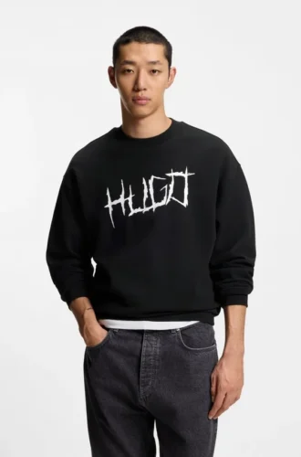Sweatshirt mit Logo-Motiv aus Baumwollfrottee