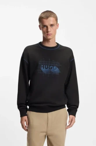 Sweatshirt mit Logo-Motiv aus Baumwollfrottee