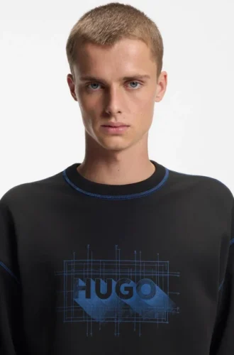 Sweatshirt mit Logo-Motiv aus Baumwollfrottee