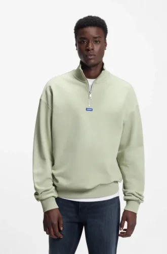 Sweatshirt mit Logo-Patch aus Baumwollfrottee
