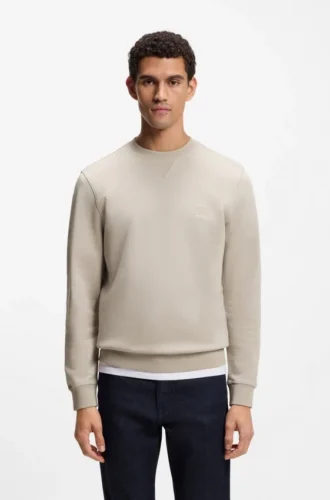 Sweatshirt mit Logo-Patch aus Baumwollfrottee