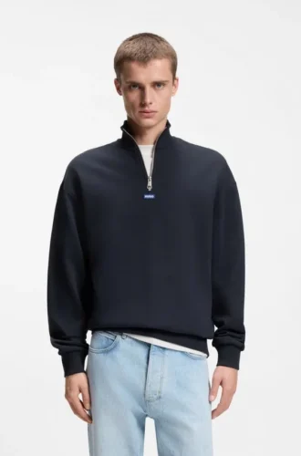 Sweatshirt mit Logo-Patch aus Baumwollfrottee