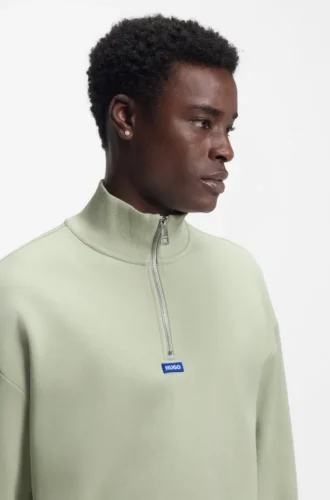 Sweatshirt mit Logo-Patch aus Baumwollfrottee