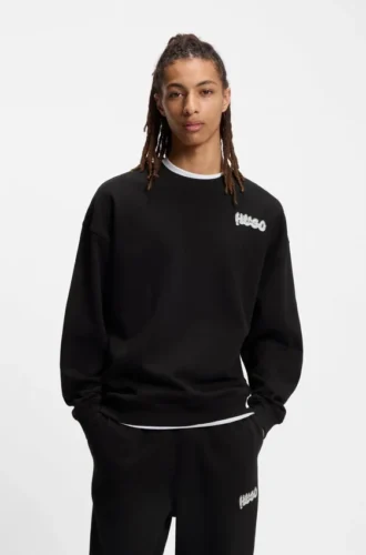 Sweatshirt mit Logo-Print aus Baumwollfrottee