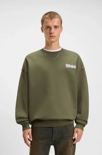 Sweatshirt mit Logo-Print aus Baumwollfrottee