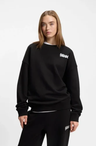 Sweatshirt mit Logo-Print aus Baumwollfrottee