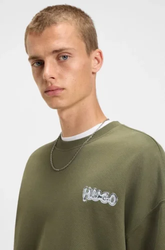 Sweatshirt mit Logo-Print aus Baumwollfrottee
