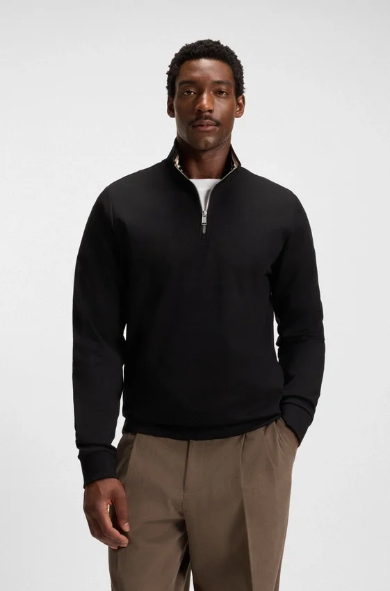 Sweatshirt mit Reißverschluss aus Baumwollmischung Sweatshirt mit Reißverschluss aus Baumwollmischung