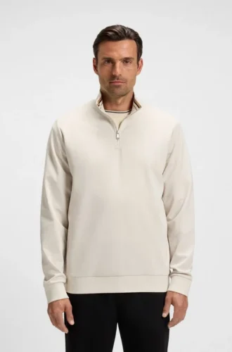 Sweatshirt mit Reißverschluss aus Baumwollmischung