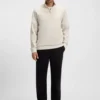 Sweatshirt mit Reißverschluss aus Baumwollmischung Sweatshirt mit Reißverschluss aus Baumwollmischung