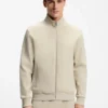 Sweatshirt mit Reißverschluss aus merzerisiertem Stretch-Baumwollpiqué Sweatshirt mit Reißverschluss aus merzerisiertem Stretch-Baumwollpiqué