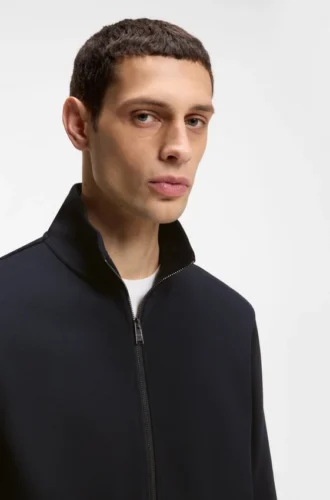 Sweatshirt mit Reißverschluss aus merzerisiertem Stretch-Baumwollpiqué