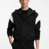 Sweatshirt mit Reißverschluss in Regular-Fit aus Spacer-Piqué