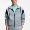 Sweatshirt mit Reißverschluss in Regular-Fit aus Spacer-Piqué