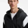 Sweatshirt mit Reißverschluss in Regular-Fit aus Spacer-Piqué