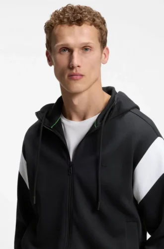 Sweatshirt mit Reißverschluss in Regular-Fit aus Spacer-Piqué