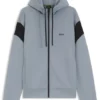 Sweatshirt mit Reißverschluss in Regular-Fit aus Spacer-Piqué