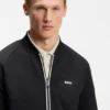 Sweatshirt mit Reißverschluss und Dreieck-Jacquardmuster sowie gummiertem Logo