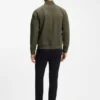 Sweatshirt mit Reißverschluss und Dreieck-Jacquardmuster sowie gummiertem Logo