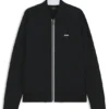 Sweatshirt mit Reißverschluss und Dreieck-Jacquardmuster sowie gummiertem Logo