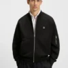 Sweatshirt mit Reißverschluss und gestapeltem Logo aus Baumwollmischung Sweatshirt mit Reißverschluss und gestapeltem Logo aus Baumwollmischung