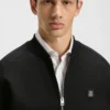 Sweatshirt mit Reißverschluss und gestapeltem Logo aus Baumwollmischung Sweatshirt mit Reißverschluss und gestapeltem Logo aus Baumwollmischung