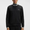 Sweatshirt mit Reißverschluss und Streifendetails aus einer Baumwollmischung