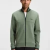 Sweatshirt mit Reißverschluss und Streifendetails aus einer Baumwollmischung Sweatshirt mit Reißverschluss und Streifendetails aus einer Baumwollmischung