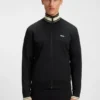 Sweatshirt mit Reißverschluss und Streifendetails aus einer Baumwollmischung Sweatshirt mit Reißverschluss und Streifendetails aus einer Baumwollmischung