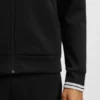 Sweatshirt mit Reißverschluss und Streifendetails aus einer Baumwollmischung