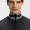 Sweatshirt mit Reißverschluss und Streifendetails aus einer Baumwollmischung
