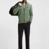 Sweatshirt mit Reißverschluss und Streifendetails aus einer Baumwollmischung Sweatshirt mit Reißverschluss und Streifendetails aus einer Baumwollmischung