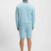 Sweatshirt mit Reißverschluss und Streifendetails aus einer Baumwollmischung