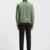Sweatshirt mit Reißverschluss und Streifendetails aus einer Baumwollmischung Sweatshirt mit Reißverschluss und Streifendetails aus einer Baumwollmischung