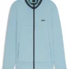 Sweatshirt mit Reißverschluss und Streifendetails aus einer Baumwollmischung