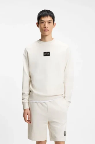 Sweatshirt mit Schildpatt-Logo aus Baumwollfrottee