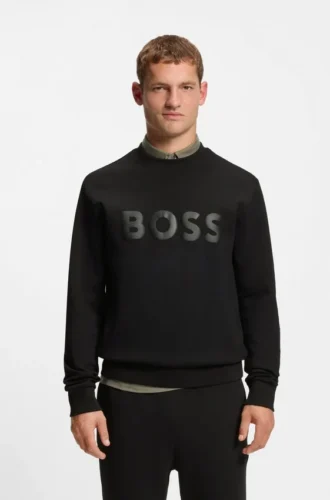 Sweatshirt mit tonigem Logo aus Stretch-Baumwolle