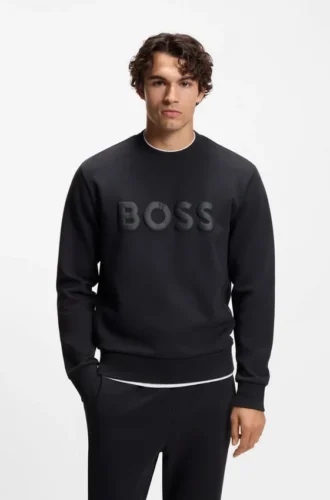 Sweatshirt mit tonigem Logo aus Stretch-Baumwolle